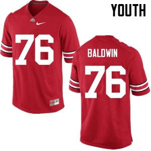 NCAA Ohio State Buckeyes Youth #76 Darryl Baldwin Red Nike Football College Jersey UQQ1645YH